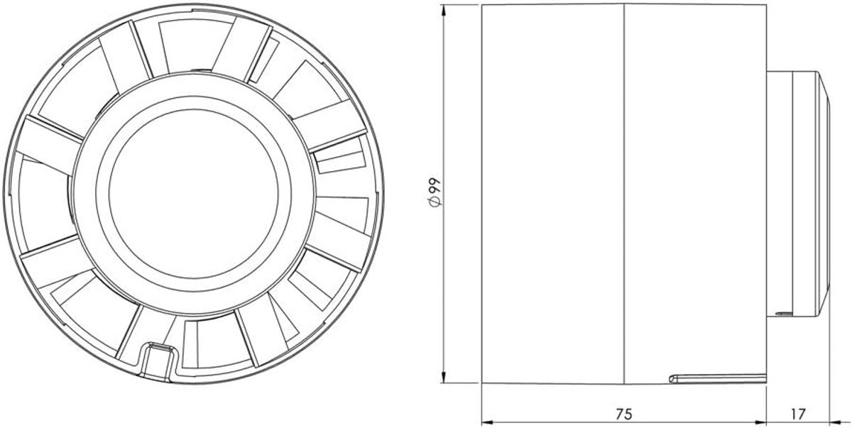 Luchtafzuigventilator - Wit - Ø 100 mm - Stille Kanaalventilator - Voor Badkamer en Wc