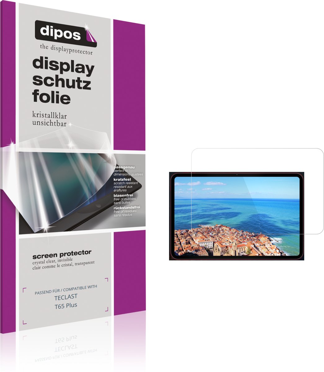 dipos – 2x Beschermfolie geschikt voor TECLAST T65 Plus | Krasbestendige & heldere Screenprotector Ultra-Thin