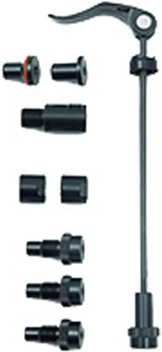 Fiets trainer adapter - Steekas montage - Fietstraining binnen - Voor steekassen 12mm - 7.4 x 23.1 cm - Zwart