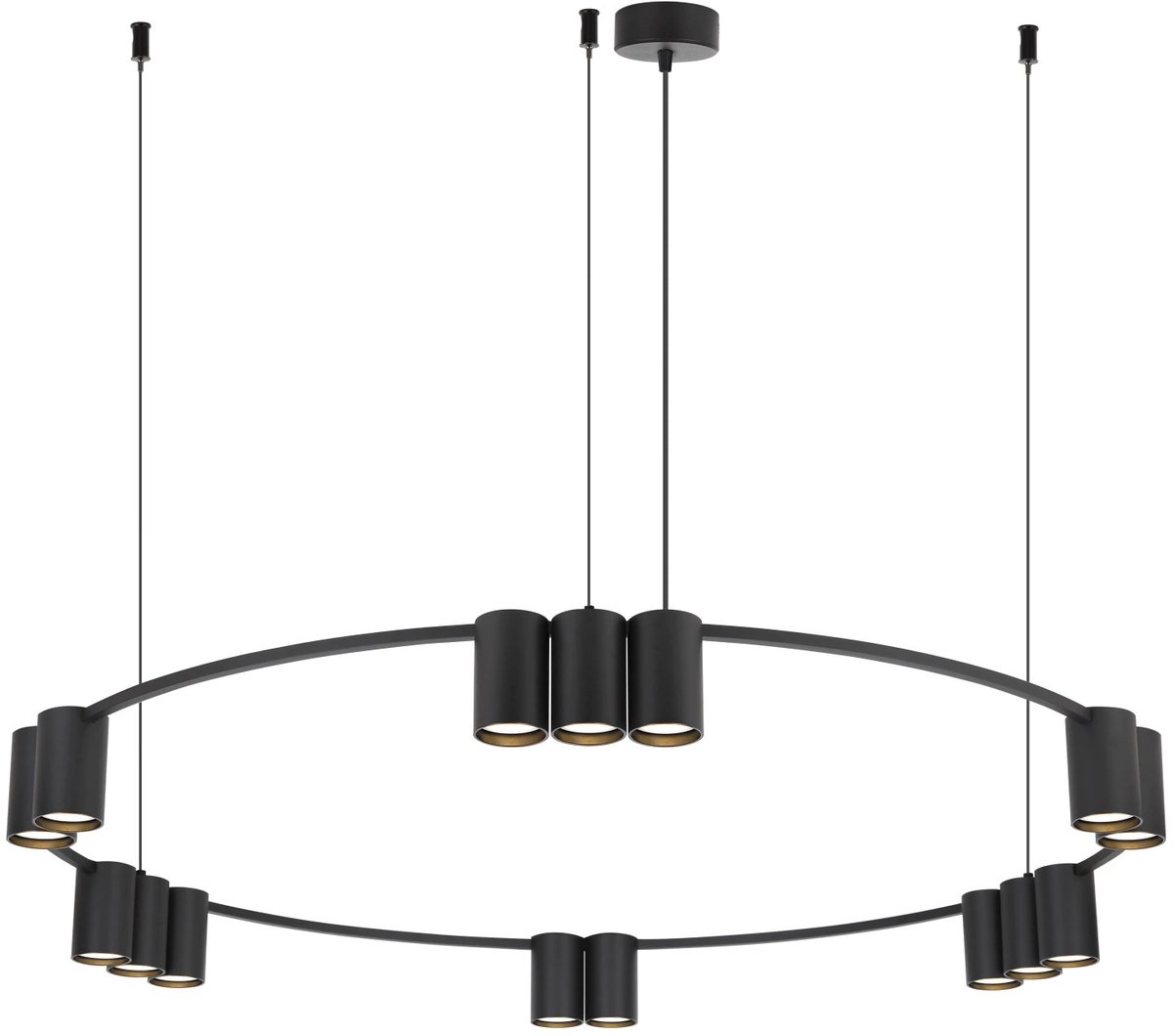 ISE hanglamp met 15 GU10-fittingen (lichtbron niet inbegrepen), zwart, diameter 100 cm, Deco collectie