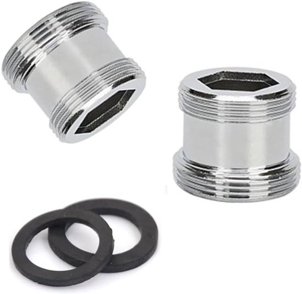 Waterfilter Kraanadapters 2 Stuks, 22mm NPT Draad naar Mannelijke Draad, Aerator voor Keuken en Badkamer, Waterzuivering en Besparing