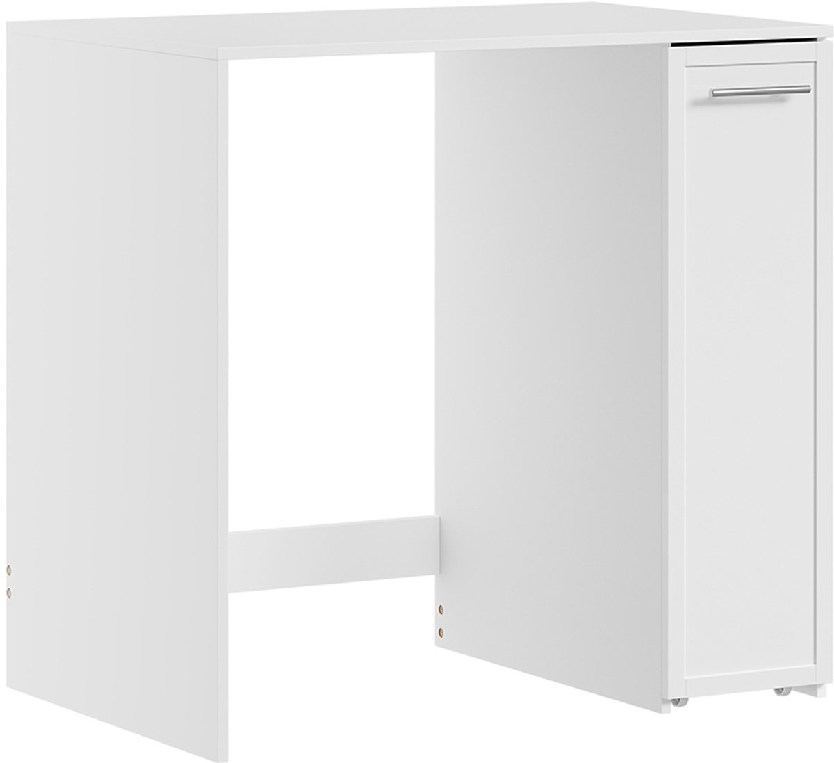 SoBuy Wasmachine Kast Wit MDF met Zijdeur en Wieltjes - Wasmachine Meubel Ombouw voor Wasdroger - Vlakke Afwerking | BZR229-W