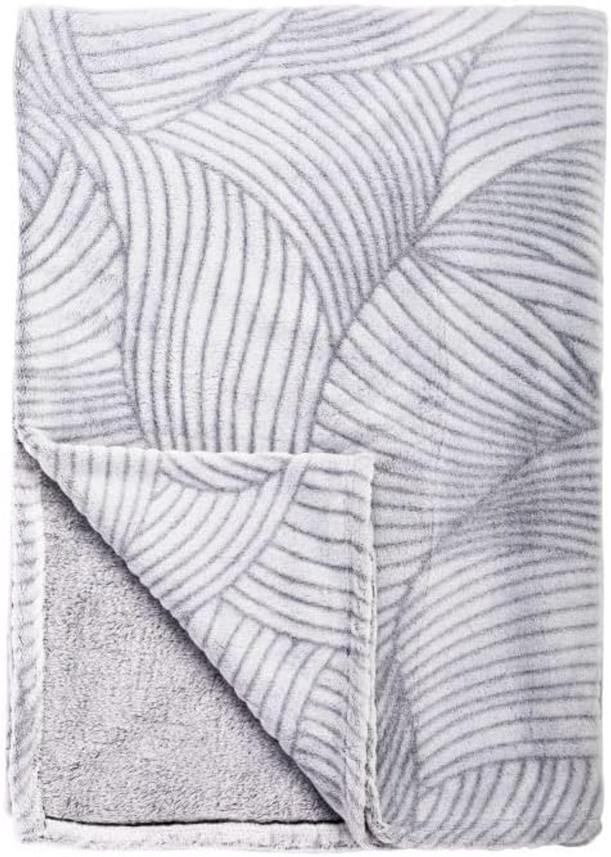 Tiseco - Plaid blanket LASER - microflanel fleece - 130x170 cm - Grey - ShopVlot