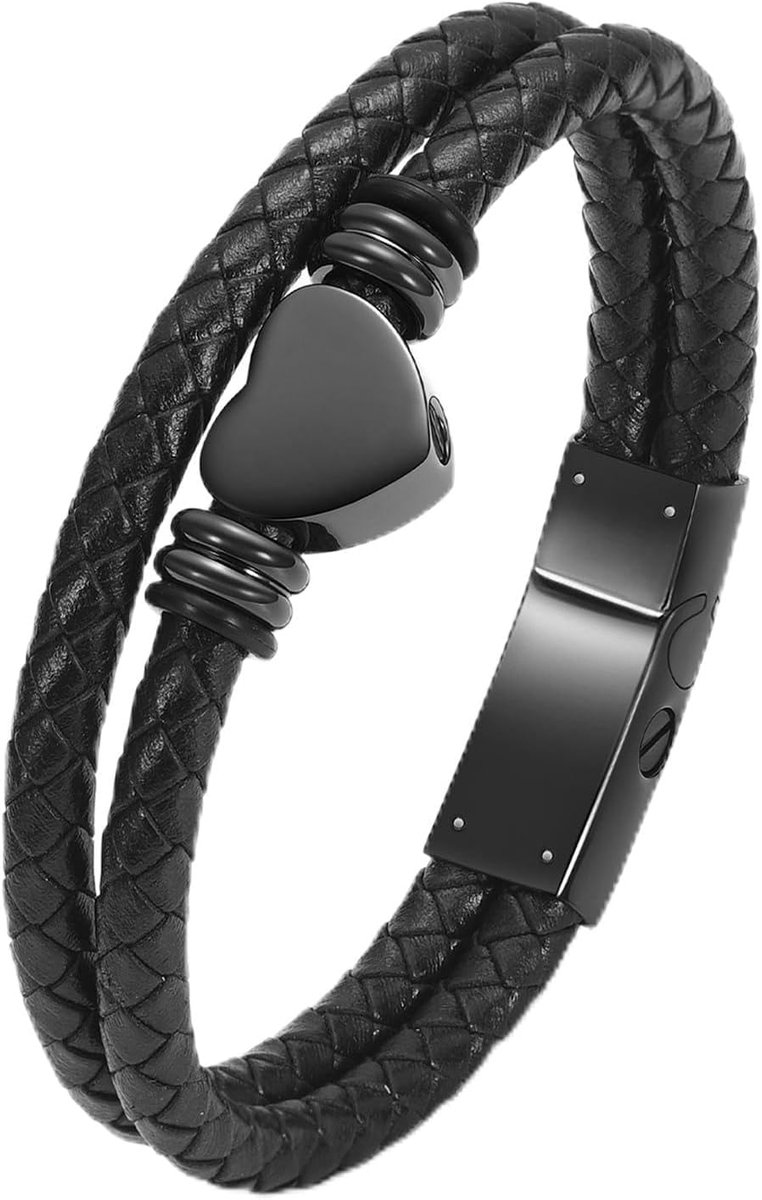 Minicremation Cremation Jewelry for Ashes Urn Bracelet Clasp Beads Cowhide Multilayer Braided Leather Urn Bracelet for - ShopVlot