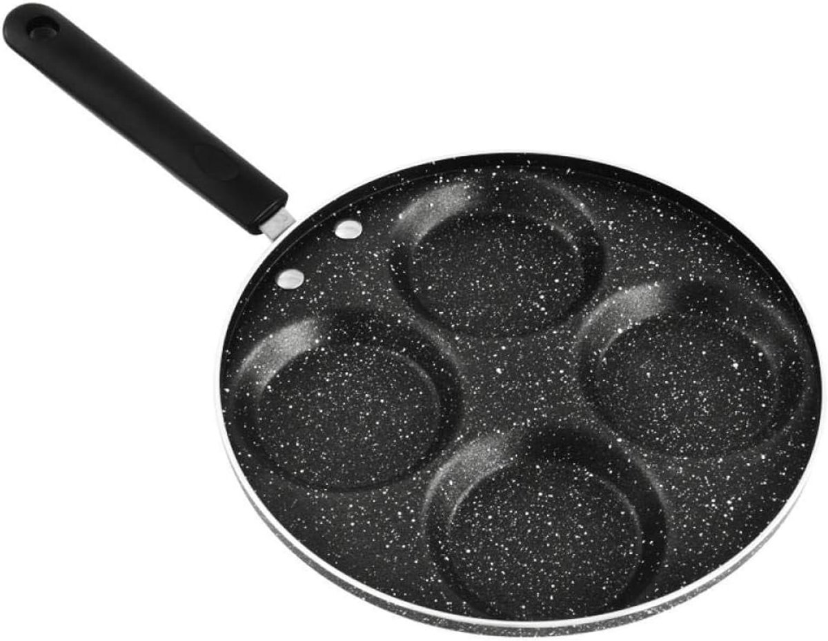 Multi-egg frying pan, 4-hole burger and egg pancake pan non-stick breakfast omelette machine mold, with non-slip long - ShopVlot