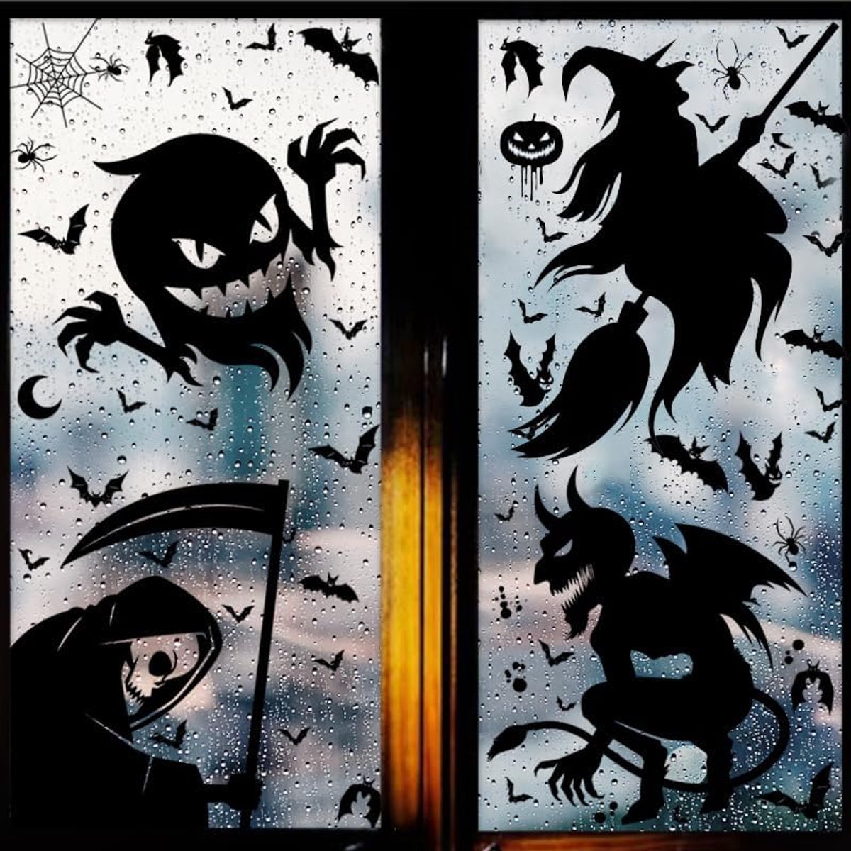 Ulisem - Halloween Raamstickers – Raamdecoratie – Herbruikbare Glasstickers voor Halloween Feest, Huis, Deur & Feestversiering
