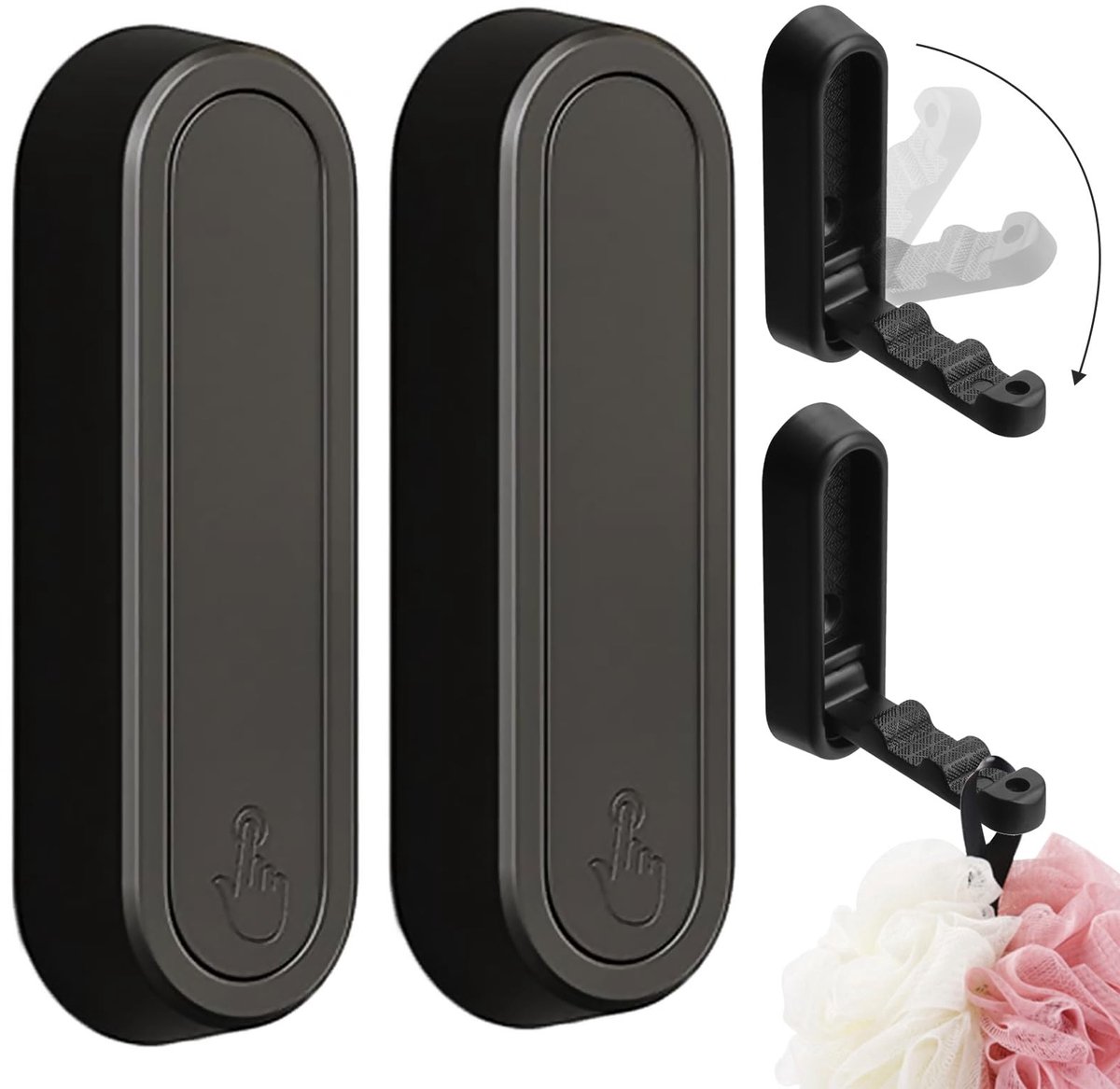 Solidchoice - 2 Stuks Vouwbare Wandhaken van Zinklegering
