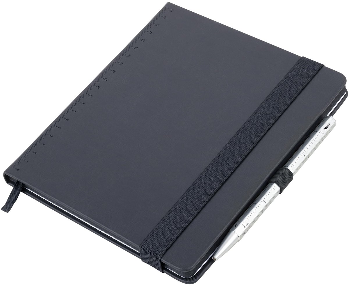Solidchoice - Notitieblok A5 met Balpen en Elastische Bandsluiting Zilver