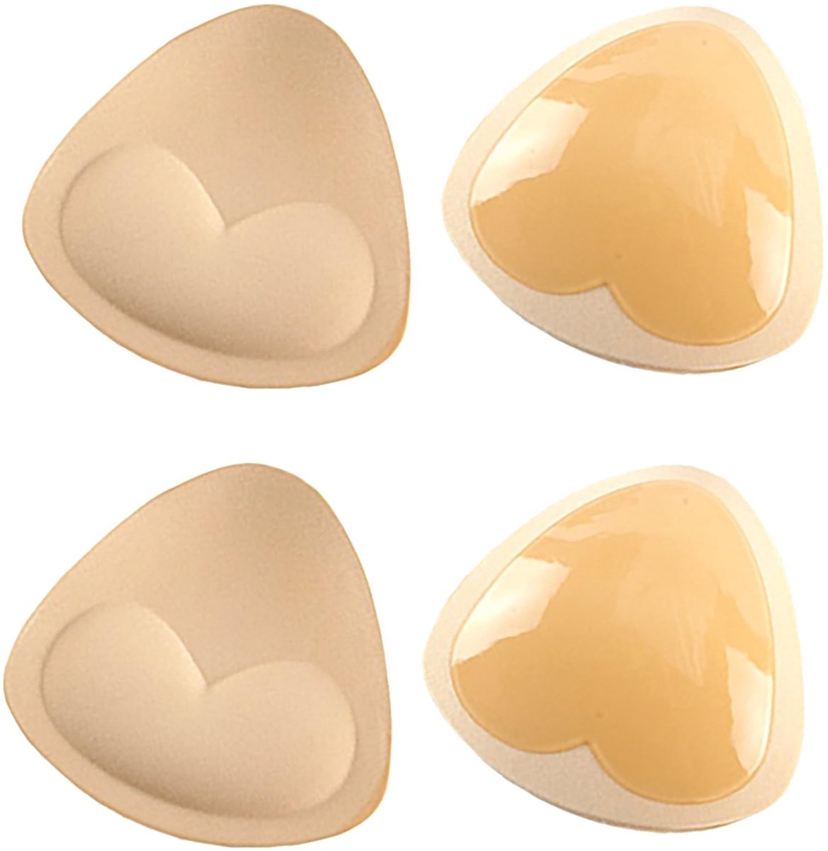 Solidchoice - Push-up-inzetstukken voor dames - 2 paar beige schuimvulling, machinewasbaar