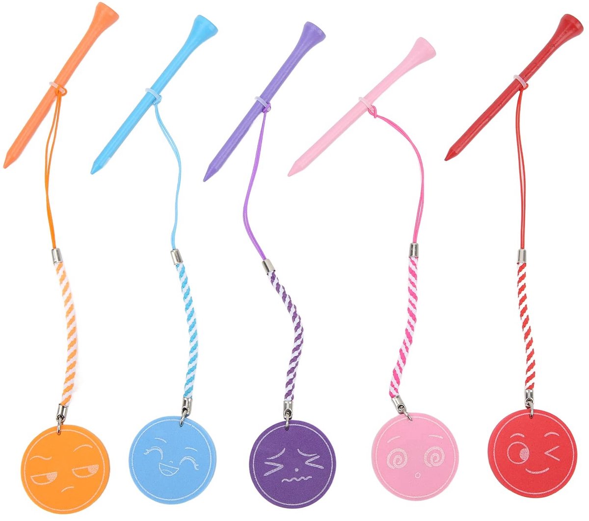 Solidchoice - Set van 5 Houten Golf Tees met Anti-Verlies Touw en Magnetische EVA Schuim