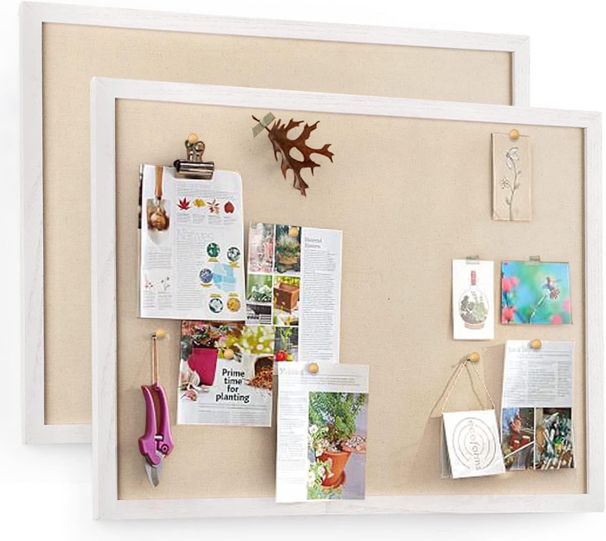 Solidchoice - Set van 2 Kurken Pinborden - 60 x 45 cm met 40 Duimspijkers voor Thuis en Kantoor