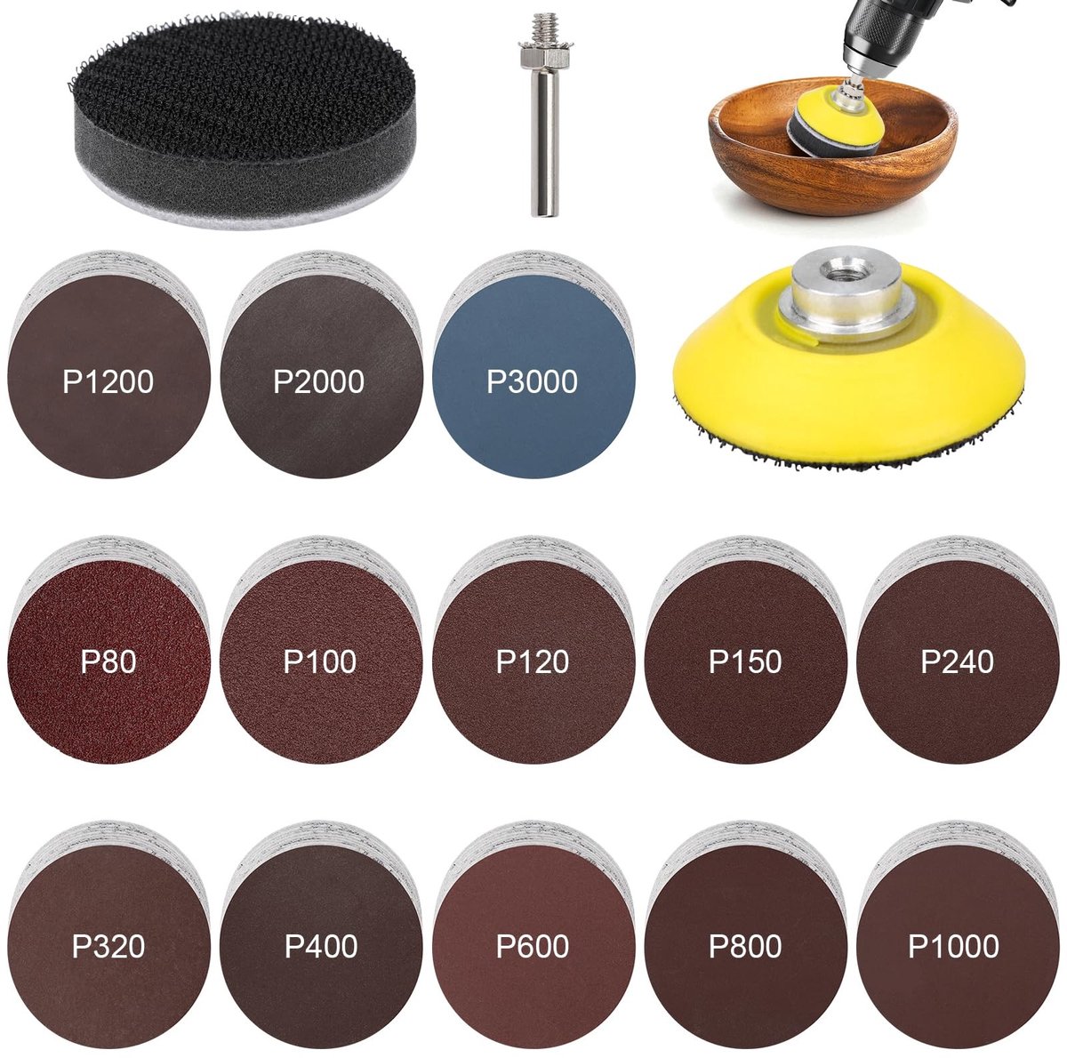 Solidchoice - 133-delige Set van Schuurschijven met Klittenbandsluiting