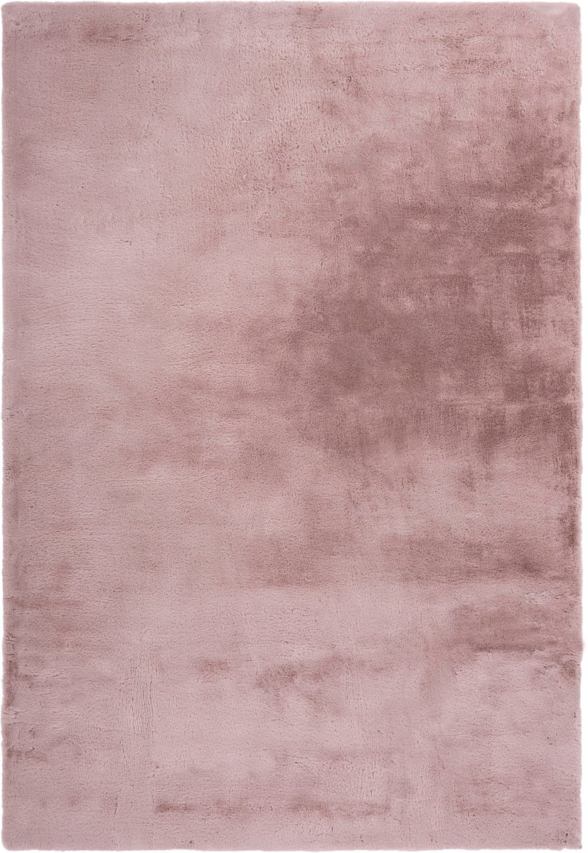 Padiro hoogpolig shaggy vloerkleed 200 x 290 cm - pastelroze - modern effen design - geschikt voor vloerverwarming - van polyester