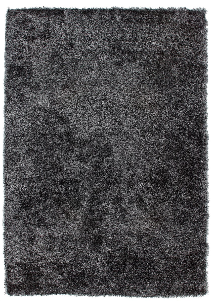 Padiro hoogpolig shaggy vloerkleed 80 x 150 cm - antraciet - modern effen design - met een zachte uitstraling - geschikt voor vloerverwarming - van polyester
