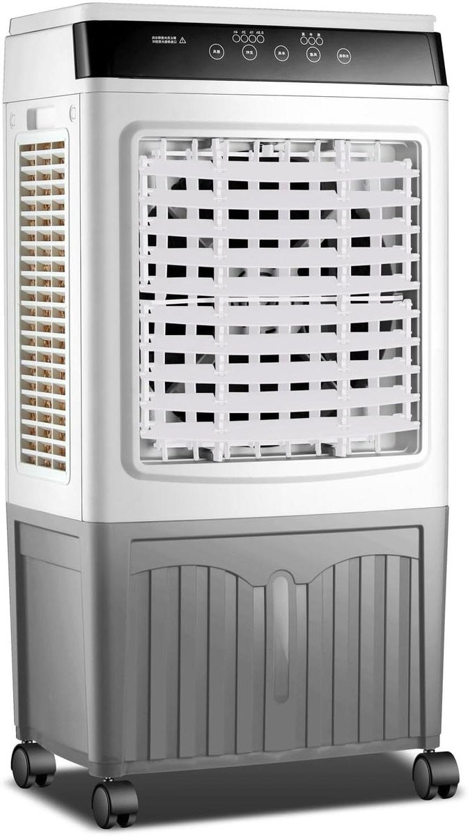 Draagbare Verdampingskoeler - Mobiele Airco Ventilator - Ruimte Koelen - Met Afstandsbediening - 40 Liter - Wit