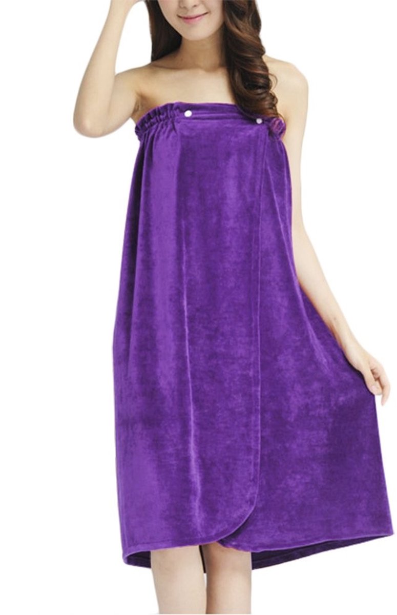 Solidchoice - Dames Badjas met Sauna Kilt en Handdoek - Lila
