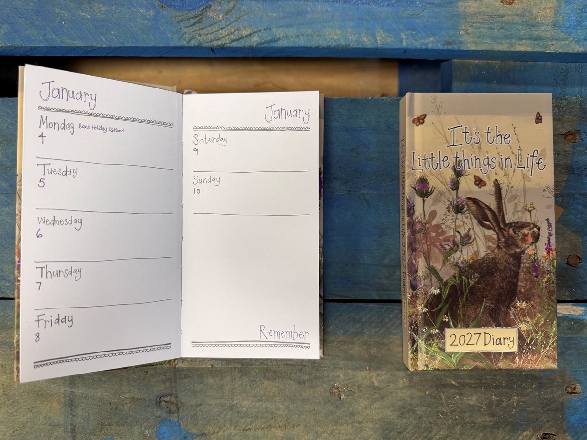 Alex Clark Diary 2027 Small Pocket The Little Things ~ Dieren en Bloemen Agenda 2027