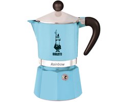 Bialetti Rainbow Azzurro 3 Kops – Espressopot – Lichtblauw – Aluminium – 130 ml
