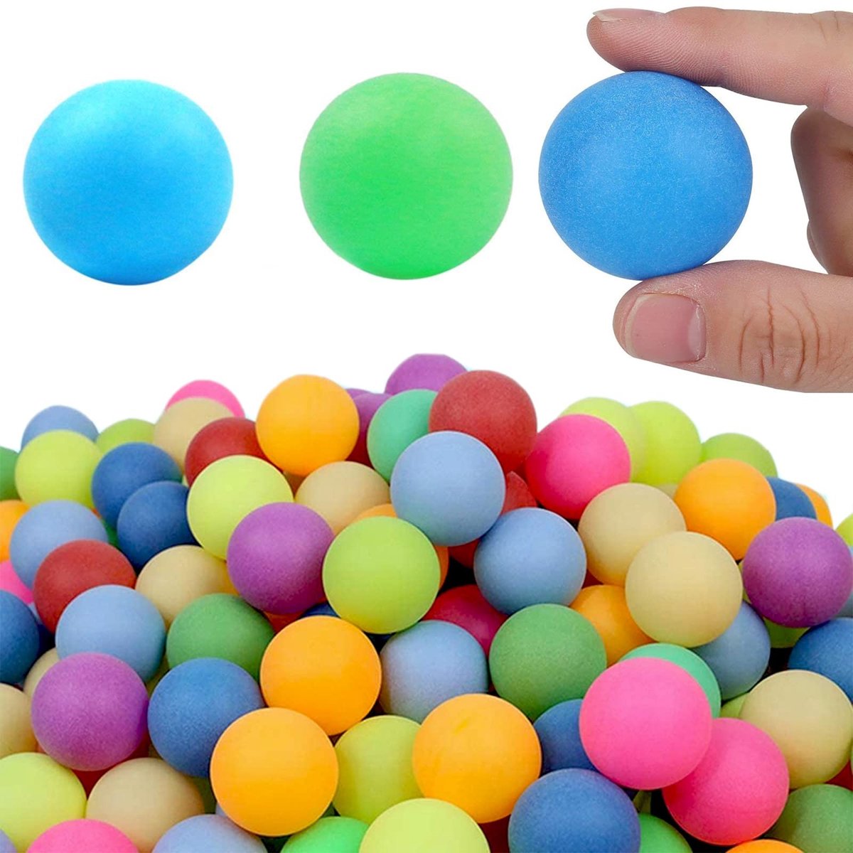 50 Stuk Kleurige Tafeltennisballen - Plastic Tafeltennisballen - Training - Binnen en Buiten - Tafeltennistafels voor Competities en Spellen