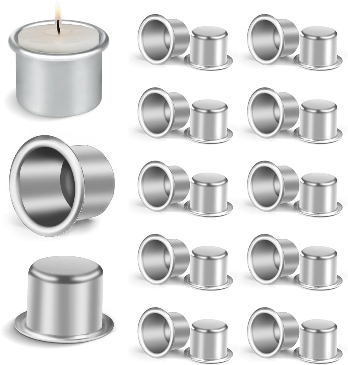Solidchoice - Set van 20 Aluminium Kaarsenhouders
