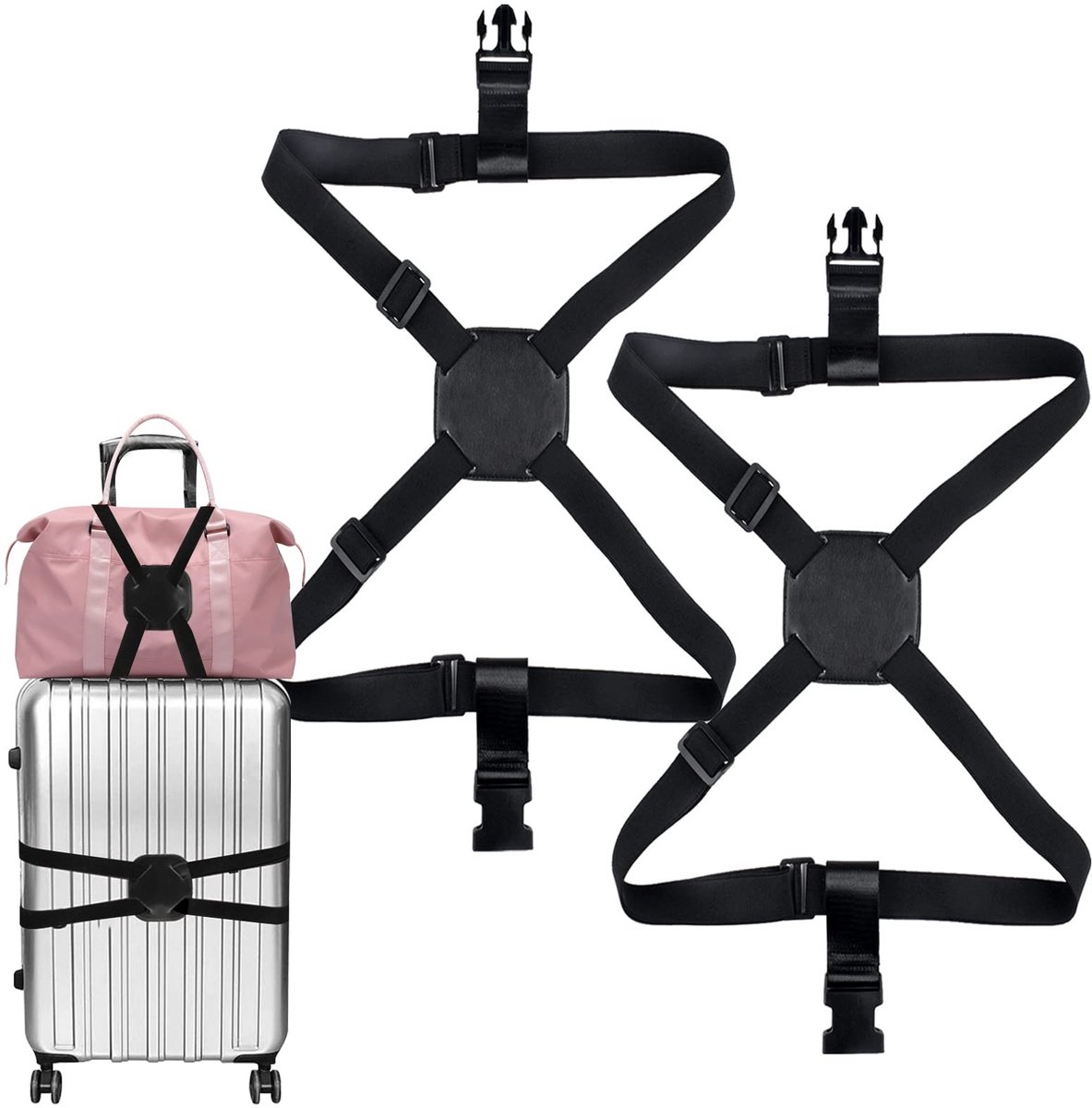 Solidchoice - Set van 2 Elastische Koffersluitbanden voor Veilige Reis