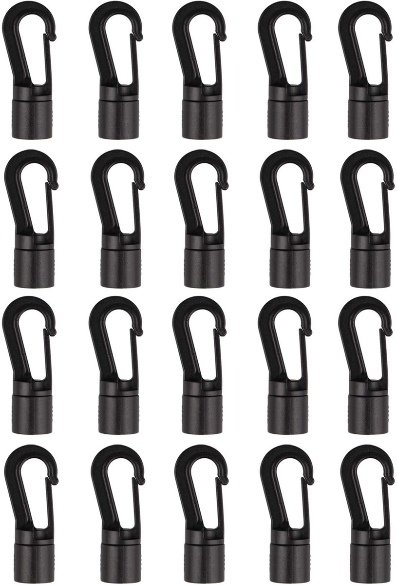 Solidchoice - 20 Stuks 8mm Schoksnoer End Haak voor Boot en Kajak - Bungee Accessoires