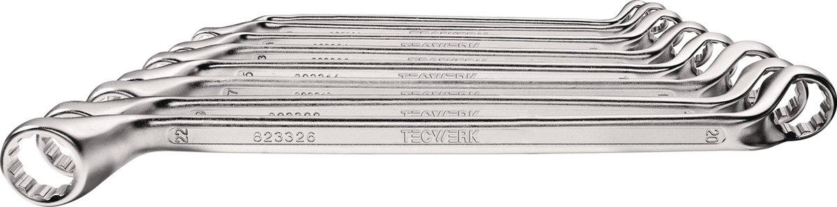Doppelringsleutelsset 10-dlg. SW 6-27mm diep gebogen TECWERK