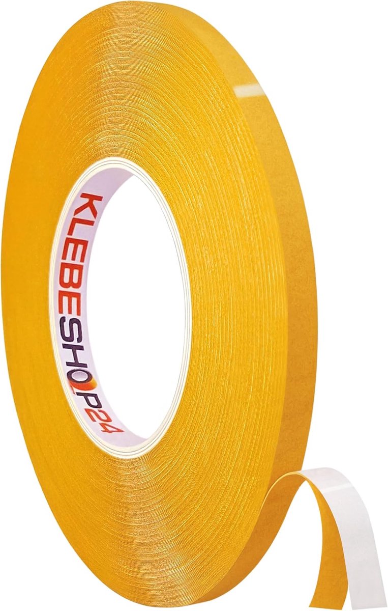 Double-sided PVC adhesive tape, 50 m length, choice of width, white, extra strong adhesive, tear-resistant, robust - ShopVlot