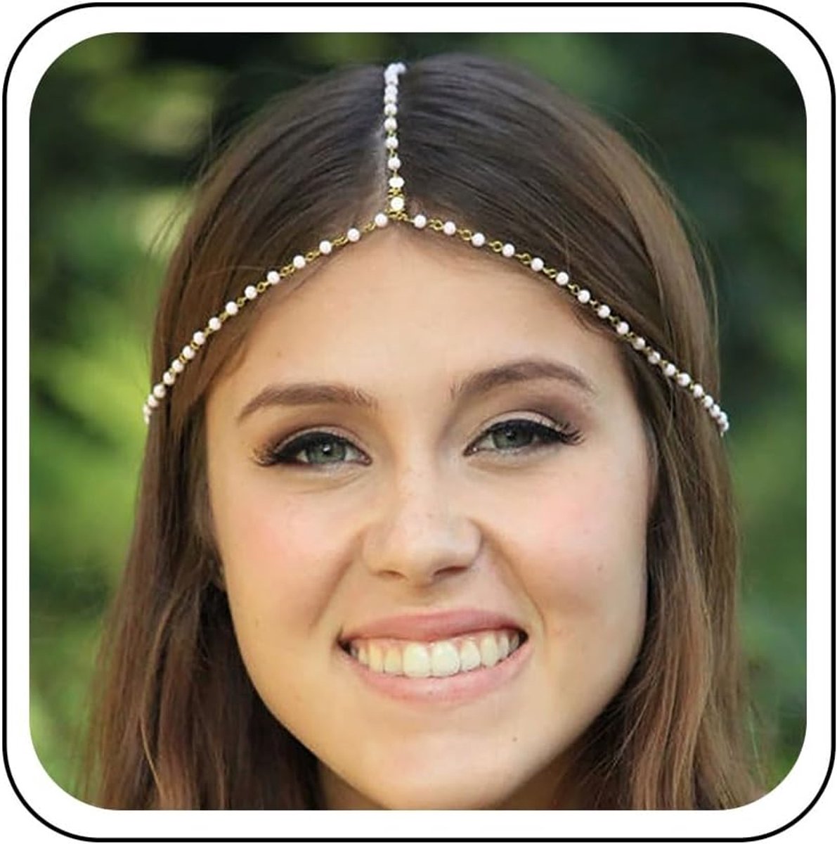 Boho Pearl Headpiece Headpiece Jewelry Pearls Bride Hair Chain Pearls Hair Headdress Gold Tassel Headdress Wedding - ShopVlot
