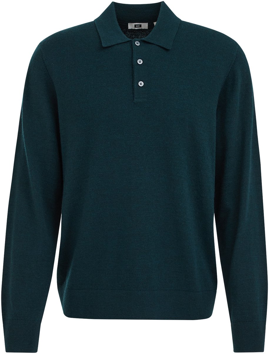 WE Fashion Heren regular fit trui van merinowol met polokraag