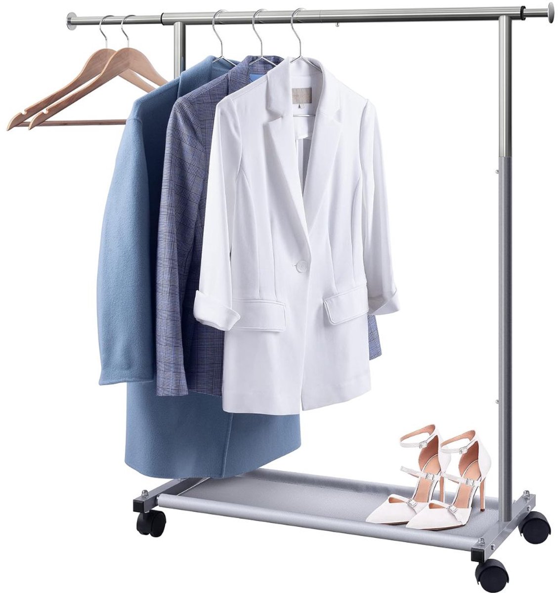 JCP® Kledingrek - Kledingkast - Verstelbare Kledingstang - Zilver - 38cm x 78cm x 103cm