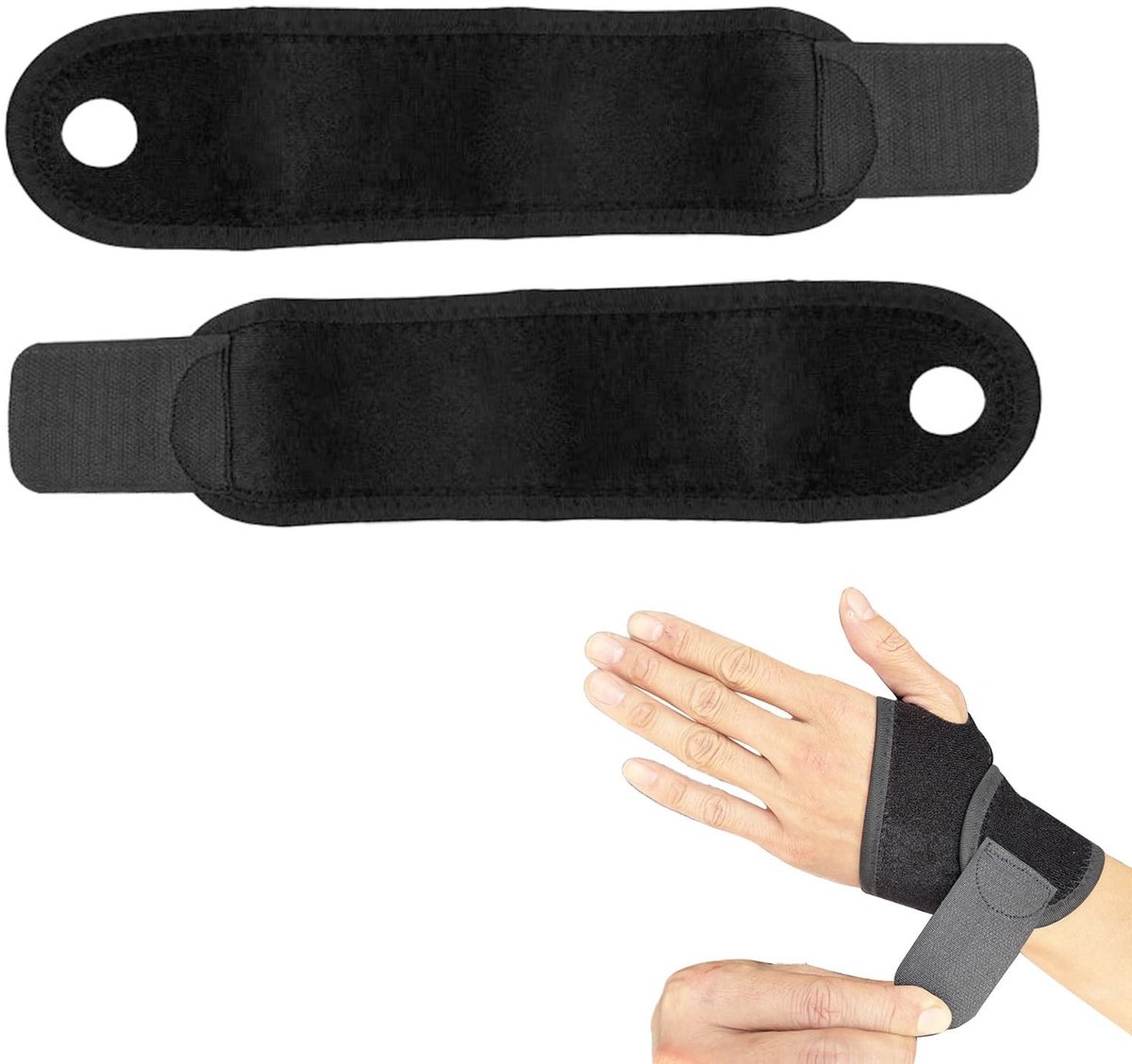 Solidchoice - Set van 2 Verstelbare Polsbandages, Comfortabel en Ondersteunend