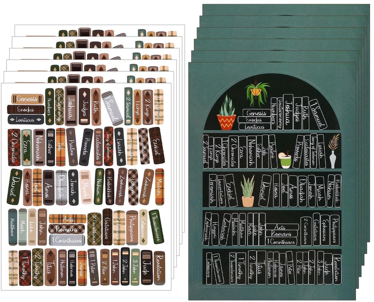 Solidchoice - 12st Vintage Bijbelleestrackerstickers - Studiebenodigdheden voor Boekenliefhebbers
