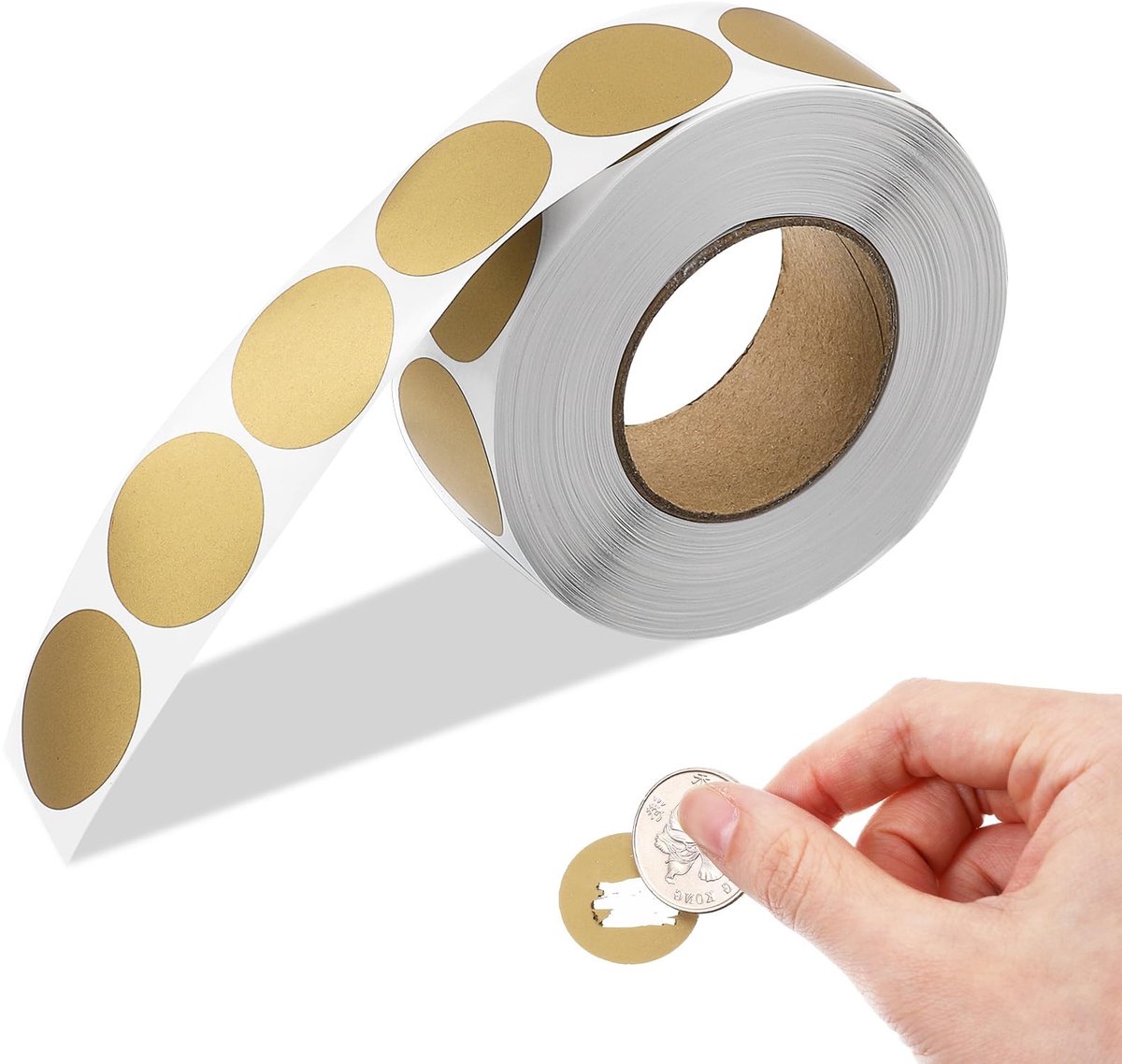 Solidchoice - 1000 Stuks Ronde Krasstickers - Krasloze Stickers voor Cadeaus en Feestjes