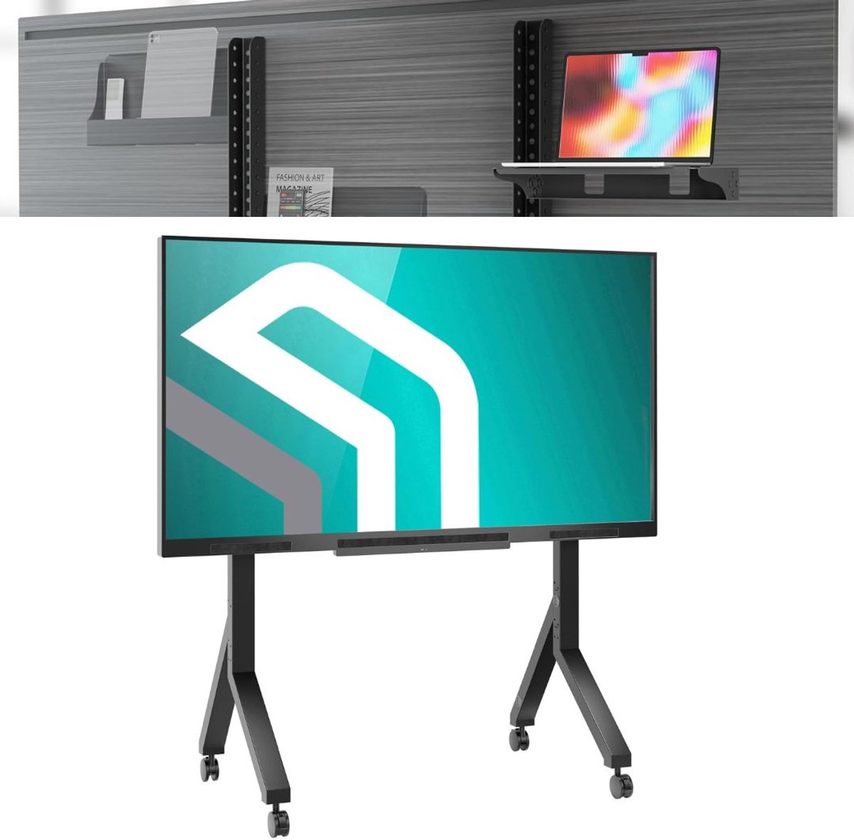 Zavio® TV Standaard Verrijdbaar - TV Standaard op Wielen - TV Voet