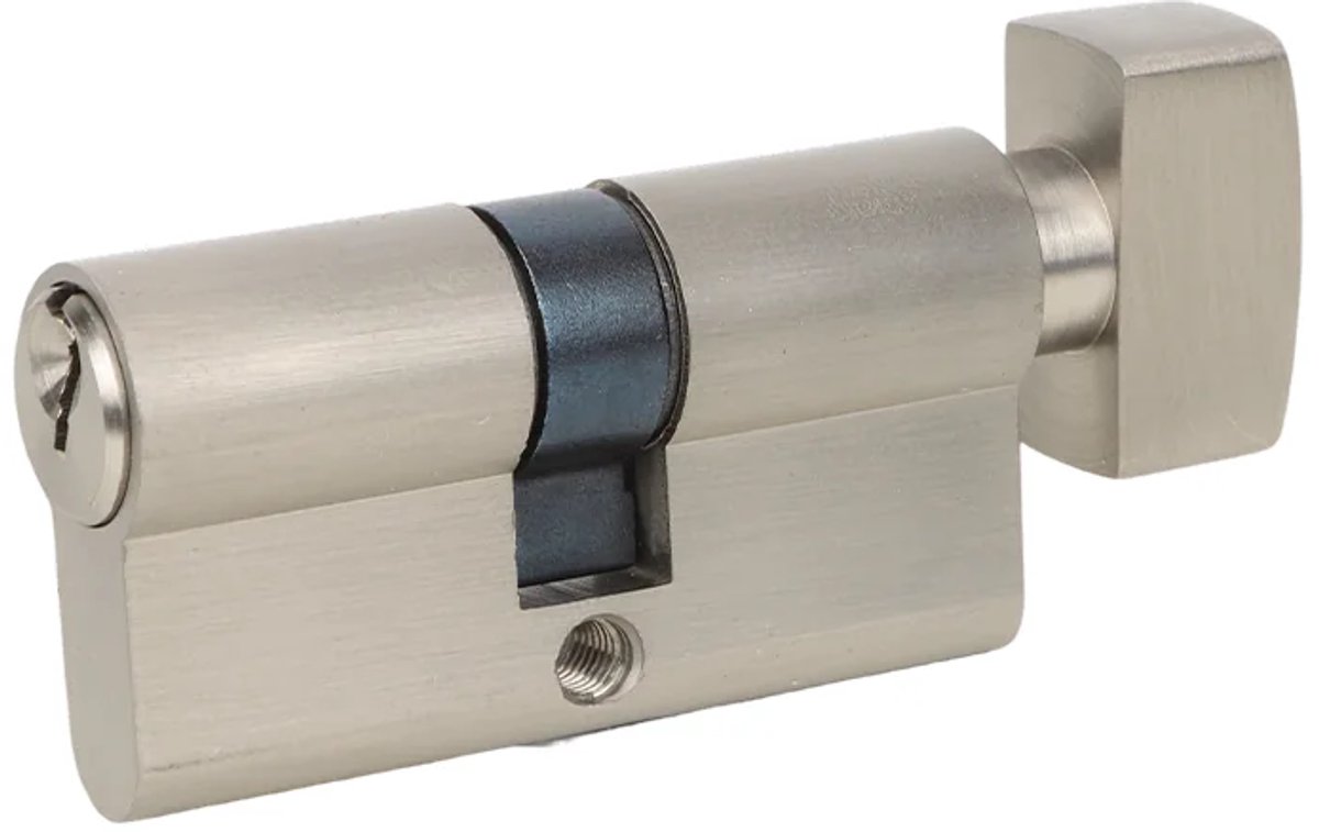 Profielcilinder met knop standaard 30/30 geborsteld RVS