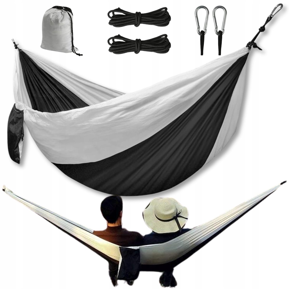 Ultralichte Tweepersoons Camping Hangmat - 300kg - 275x140cm