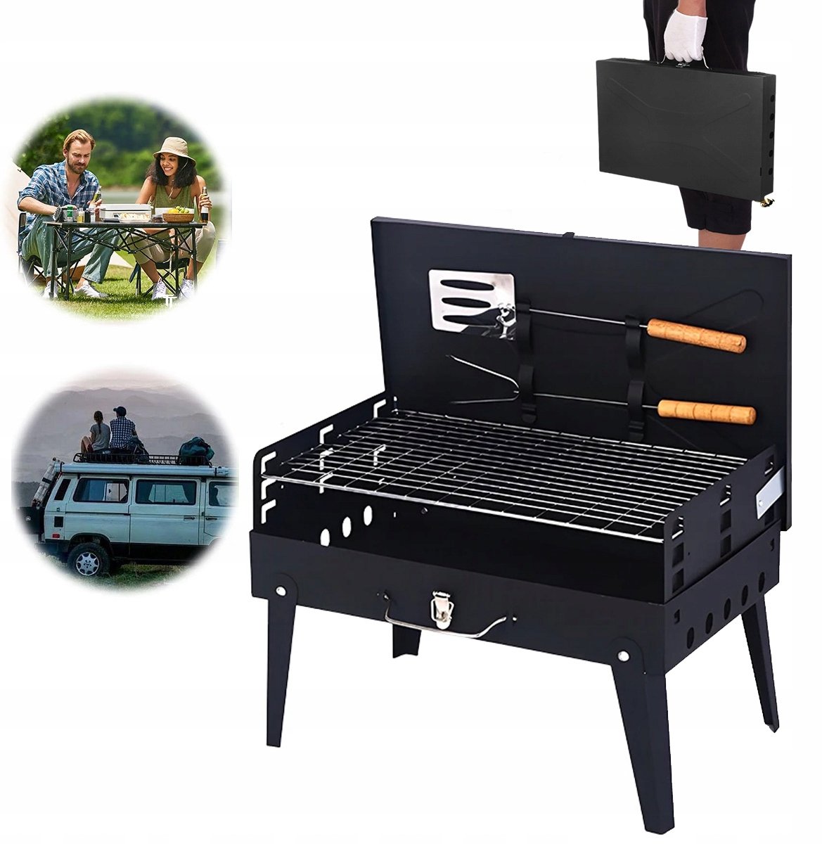 Draagbare Opvouwbare BBQ Grill - Compact en Compleet