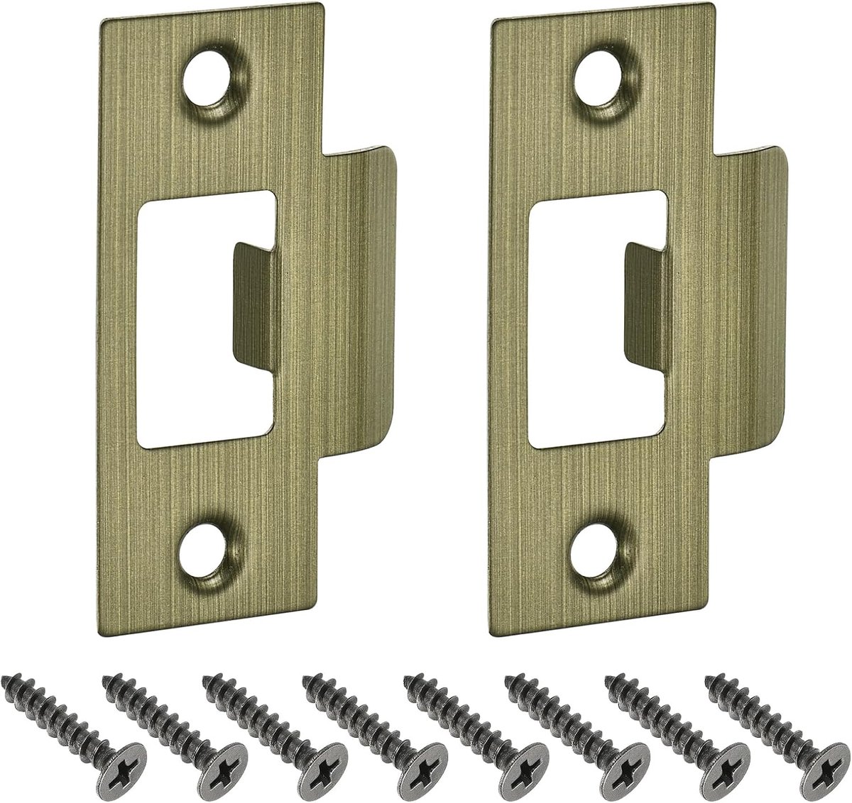 2 stuks deursluitplaten, 70 mm x 40,3 mm, roestvrij staal, vervangingsslot voor deurkozijn, versterking deurvleugels, brons