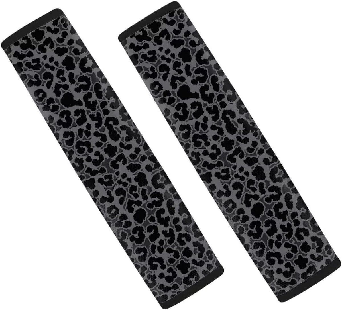 Autogordelpads voor vrouwen mannen veiligheidsgordel schouderriem covers harnas pad auto-accessoires passen op de meeste auto's SUV, 2 Pack, luipaardprint zwart