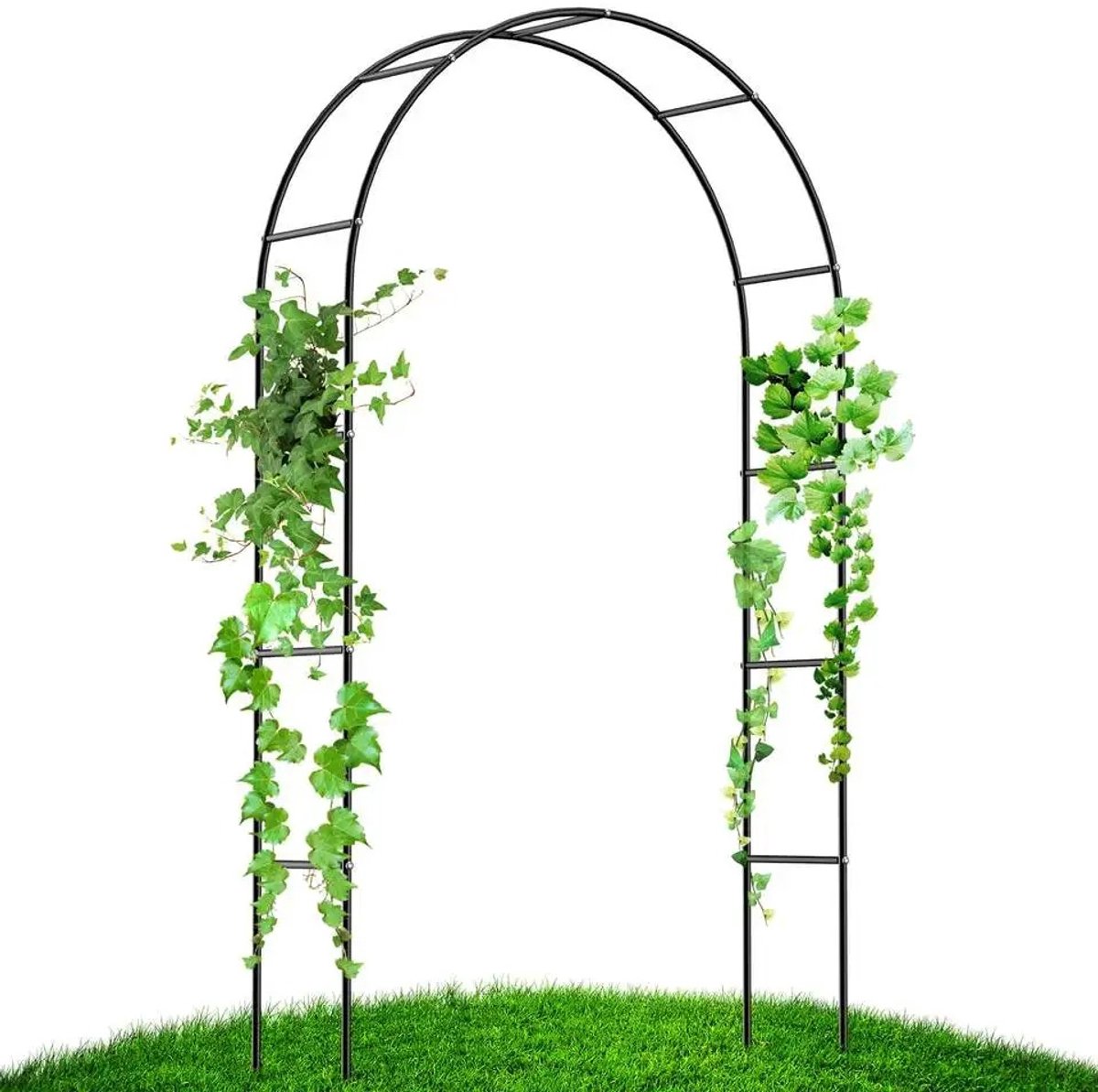 ITRONIQ Decoratieve Tuinboog 240 x 140 x 38 cm - Metalen Rozenboog Voor Klimplanten - Tuin Pergola Met Grondankers - Donkergroen