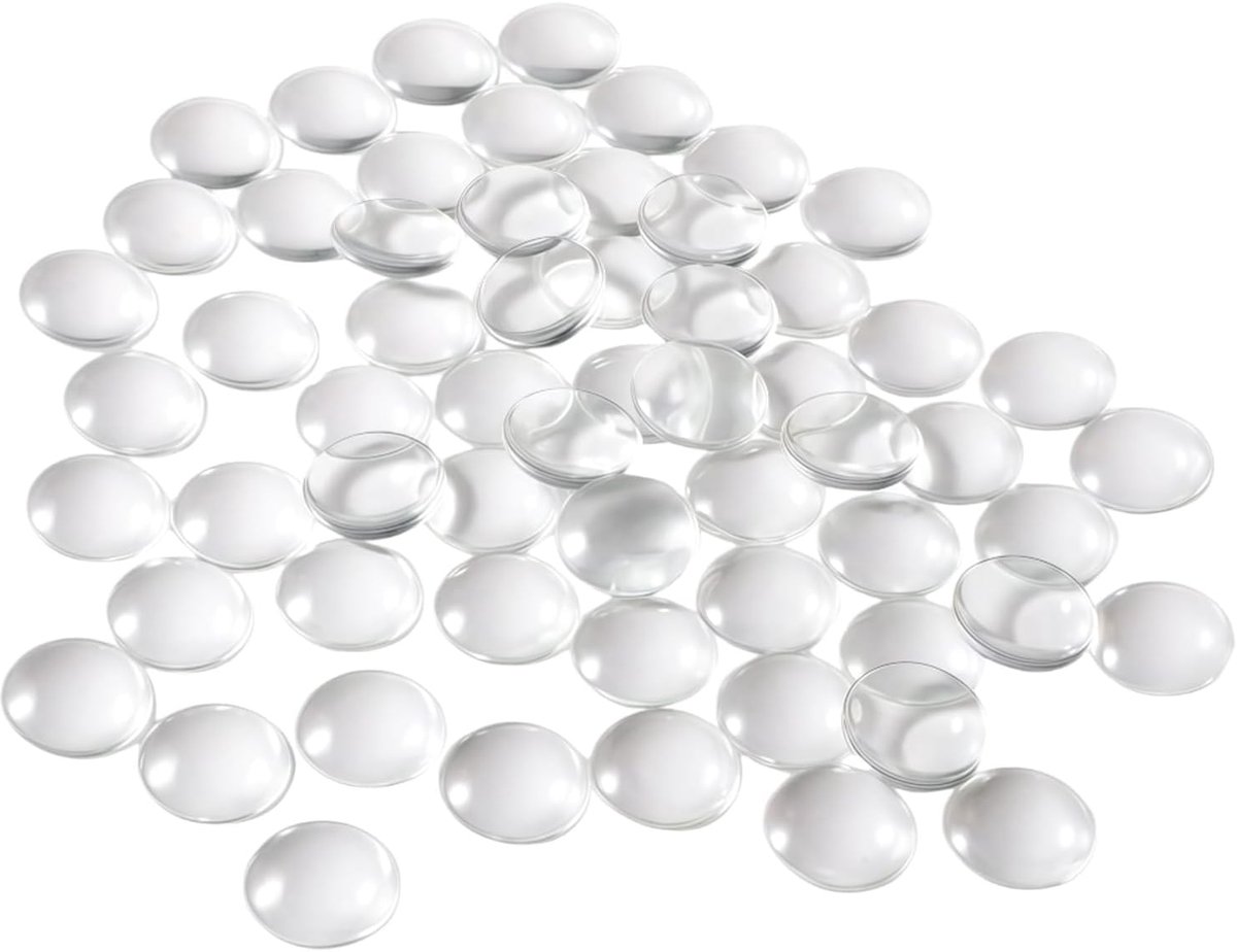 50 stuks 25 mm/1 inch diameter ronde doorzichtige glazen cabochons transparante platte achterkant koepeltegels imitatie edelstenen voor foto hanger doe-het-zelf ambachtelijke sieraden maken