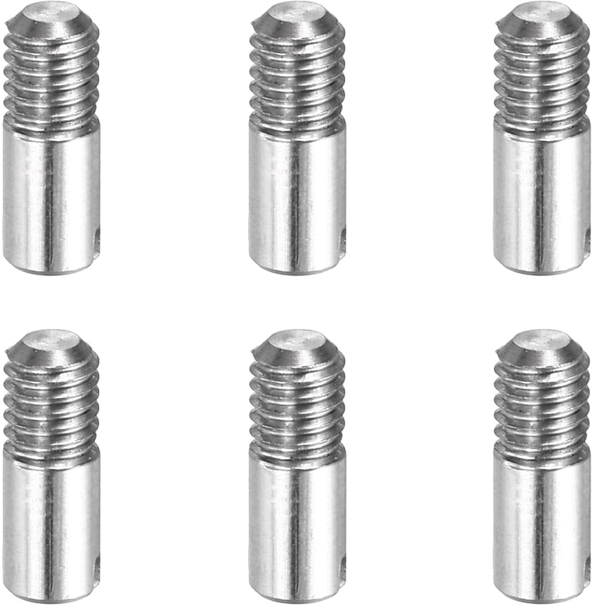 6 stuks M3 x 8 mm cilindrische pennen met sleuf, 304 roestvrijstalen bouten buitenschroefdraad pinnen voor het uitlijnen van parallelle plankhouders voor meubelmontage