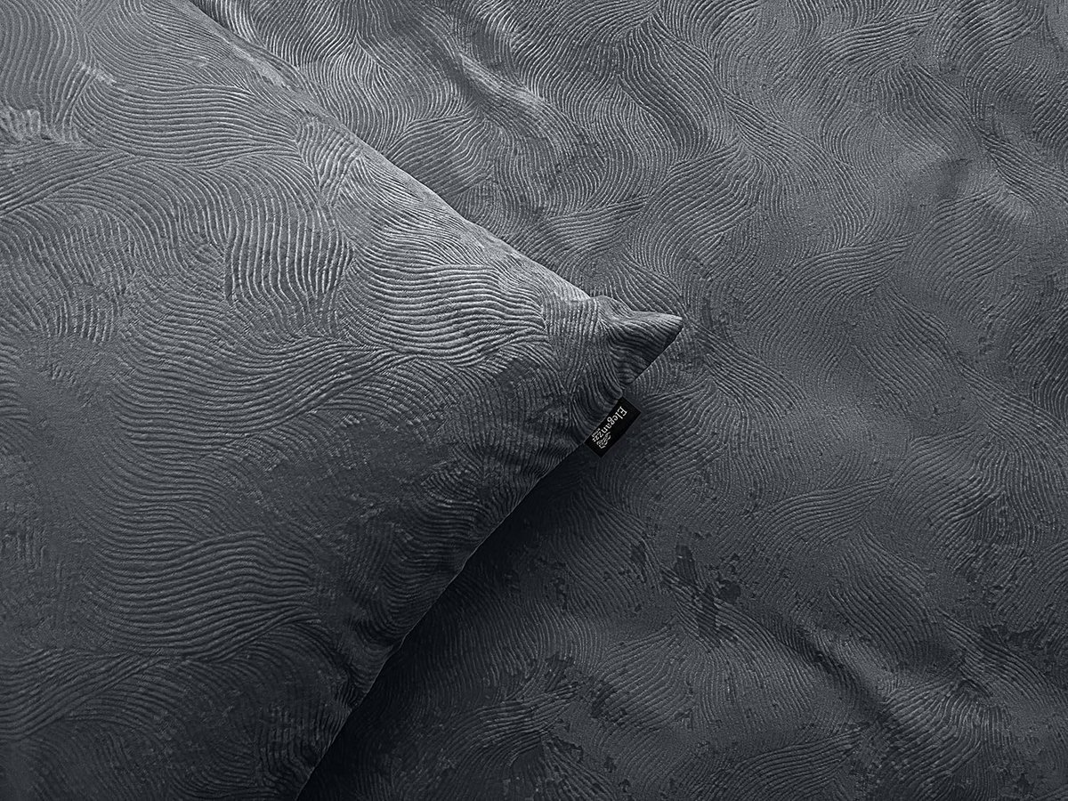 Dekbedovertrek 3D Embossed Velvet Wave - dark grey 140x200/220cm