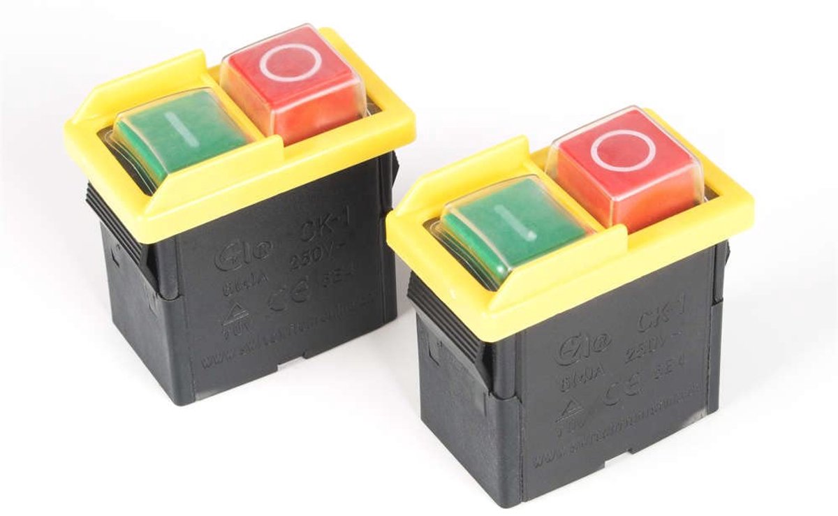 2XCK1 6A 250V Waterdichte Stofdichte Elektromagnetische Aan-uit Drukknopschakelaars voor Malende Wielmachine
