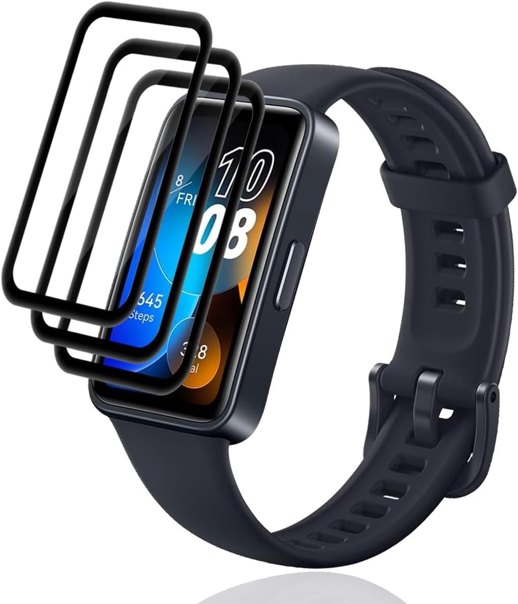 Beschermfolie voor Huawei Band 8/9, gehard glas, 9H gehard glas, Huawei Band 8/9, 3 stuks, luchtbelvrij, transparant, HD displaybeschermfolie voor Huawei Band 8/9