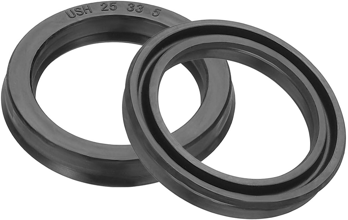 Olieafdichting 25 x 33 x 5 mm, 2 stuks lipafdichtingen, nitrilrubberen afdekking, radiaalasschijf, afdichting voor cilinder, automobielmotor, afvoerschroef, zwart