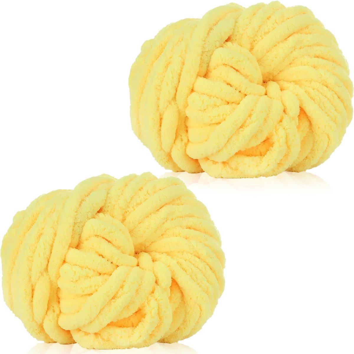 breiwol 250 g × 2, chenille-garen voor haken en breien, grof garen om te haken, dikke wol voor deken, kussen, huisdierbedden, tassen, hoeden, sjaals