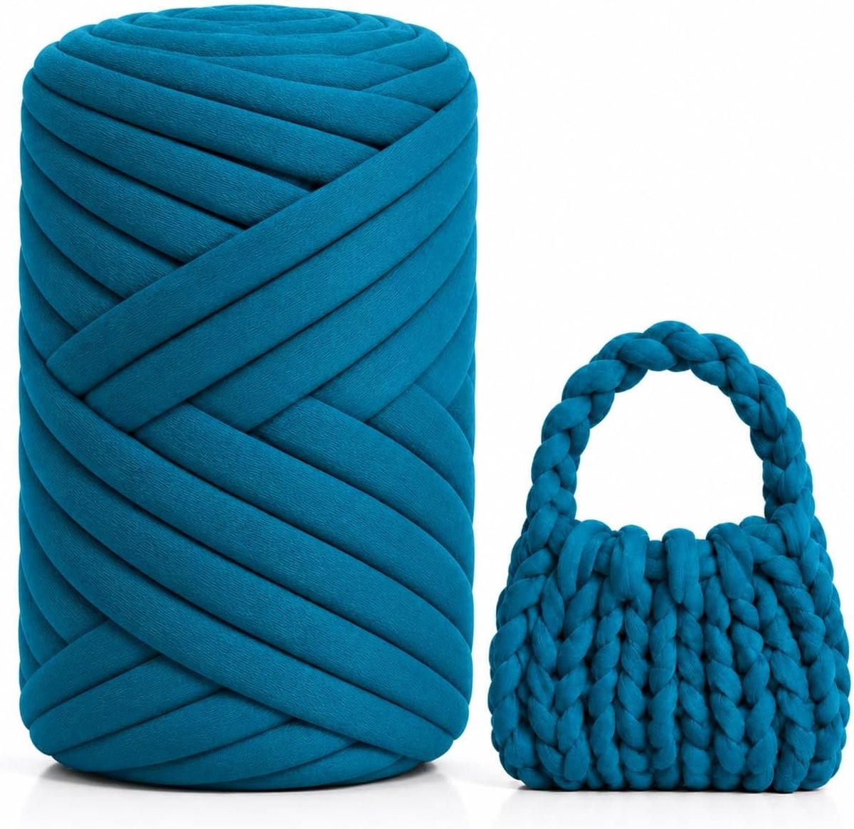 wol, 500 g, dikke yarn dikke wol voor handbreien, gehaakt wol voor beginners, tassen, dekens kussendeken, manden, huisdierennest doe-het-zelf handwerk (donkerblauw, 25 m)