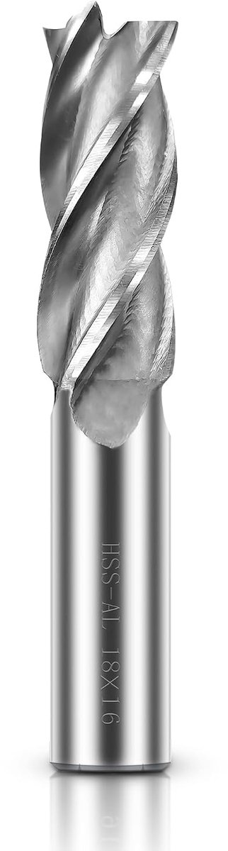 18 mm freesboor 4-fluit eind mill bit, HSS CNC cilindrische schacht cutter gereedschap set voor hout, aluminium, staal, titanium